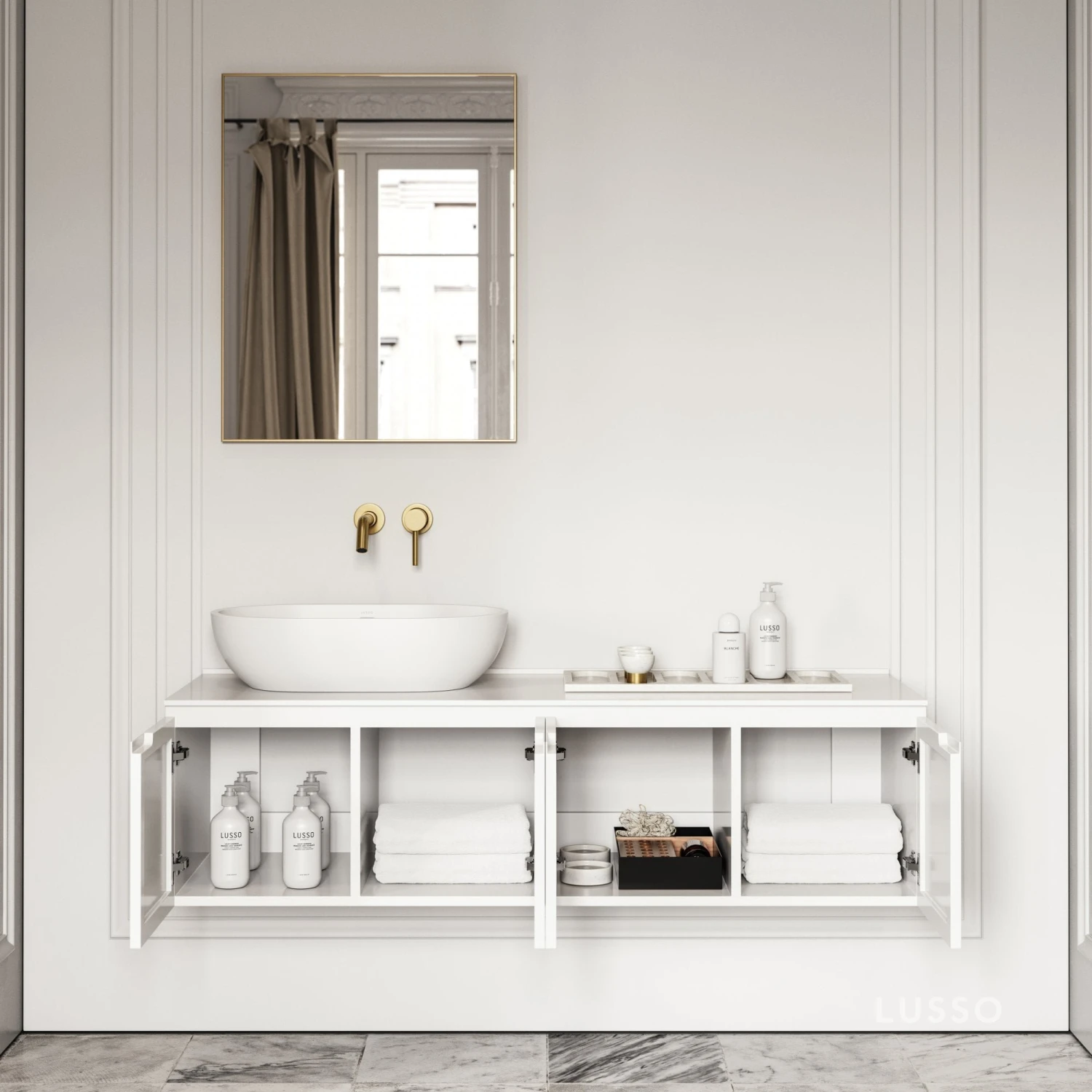 Luxor Bathroom Vanity Storage Cabinet 1400mm 2 Luxor Bathroom Vanity Storage Cabinet 1400mm - Image 2