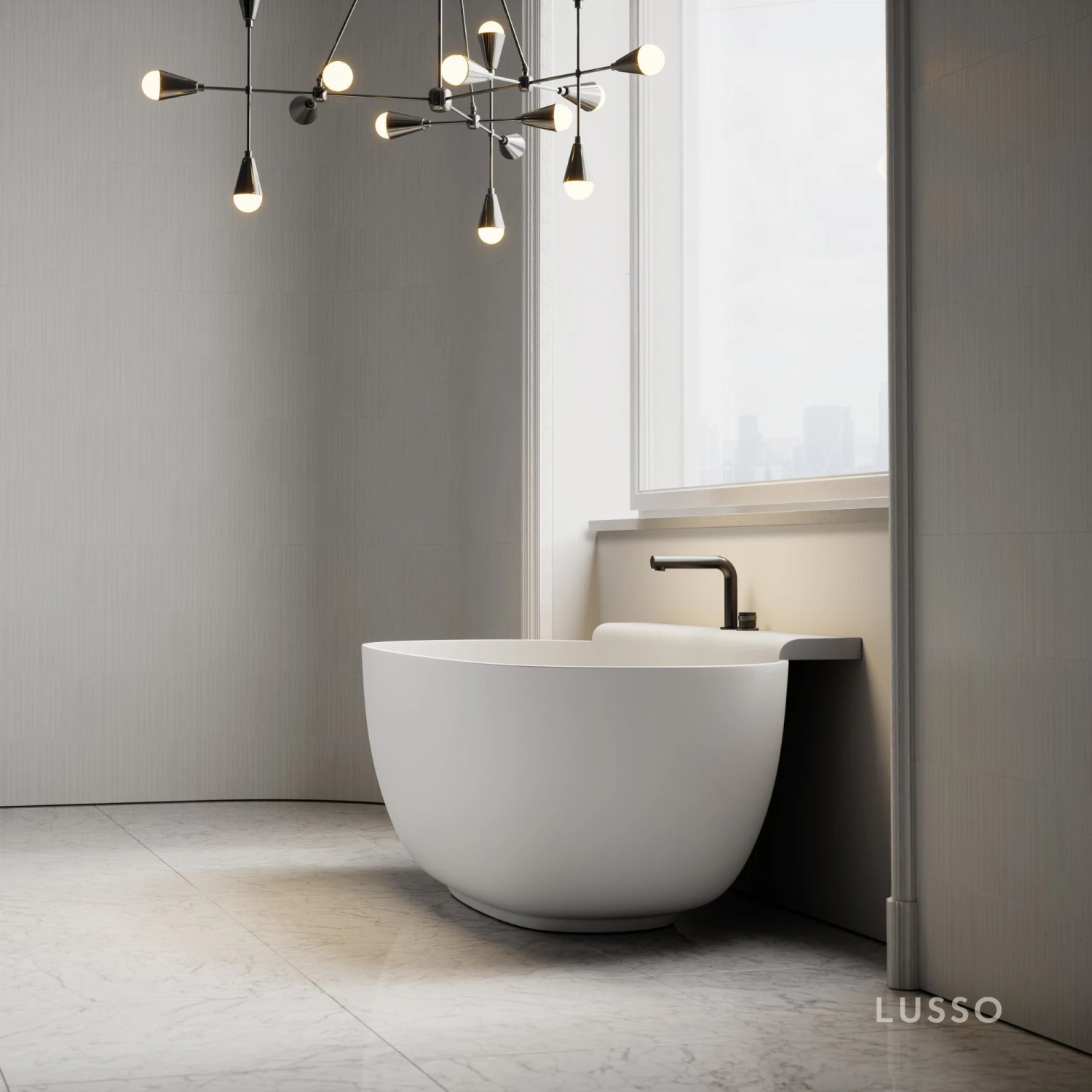 Marni Freestanding Stone Bath 1580mm 3 Marni Freestanding Stone Bath 1580mm - Image 3