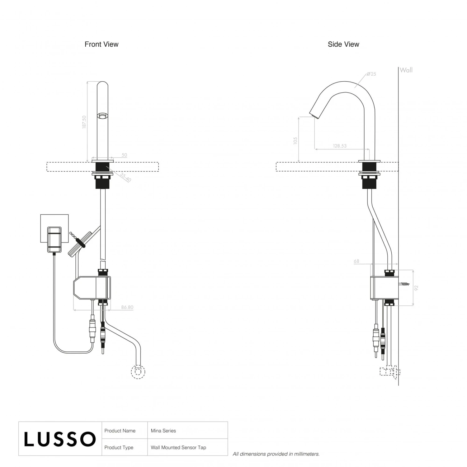 Mina Infrared Commercial Sensor Tap Matte Black 6 Mina Infrared Commercial Sensor Tap Matte Black - Image 6