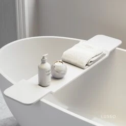 Modern Stone Resin Bath Caddy Matte