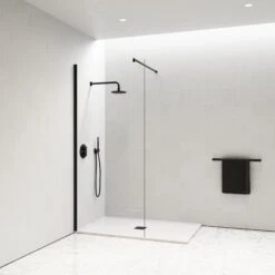 Modular Matte Black Shower Screen (All Sizes)