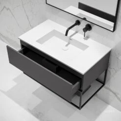 Modus Vanity Unit With Stone Basin (Matte Anthracite And Black Frame 900mm) 6 Modus Vanity Unit With Stone Basin (Matte Anthracite And Black Frame 900mm) -Home Bathroom Shop modus vanity unit with stone basin matte anthracite and black frame 900mm p5047 27717 image