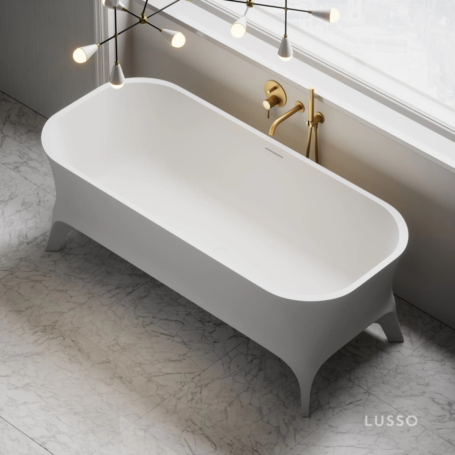Momo Freestanding Stone Bath 1800mm 2 Momo Freestanding Stone Bath 1800mm - Image 2