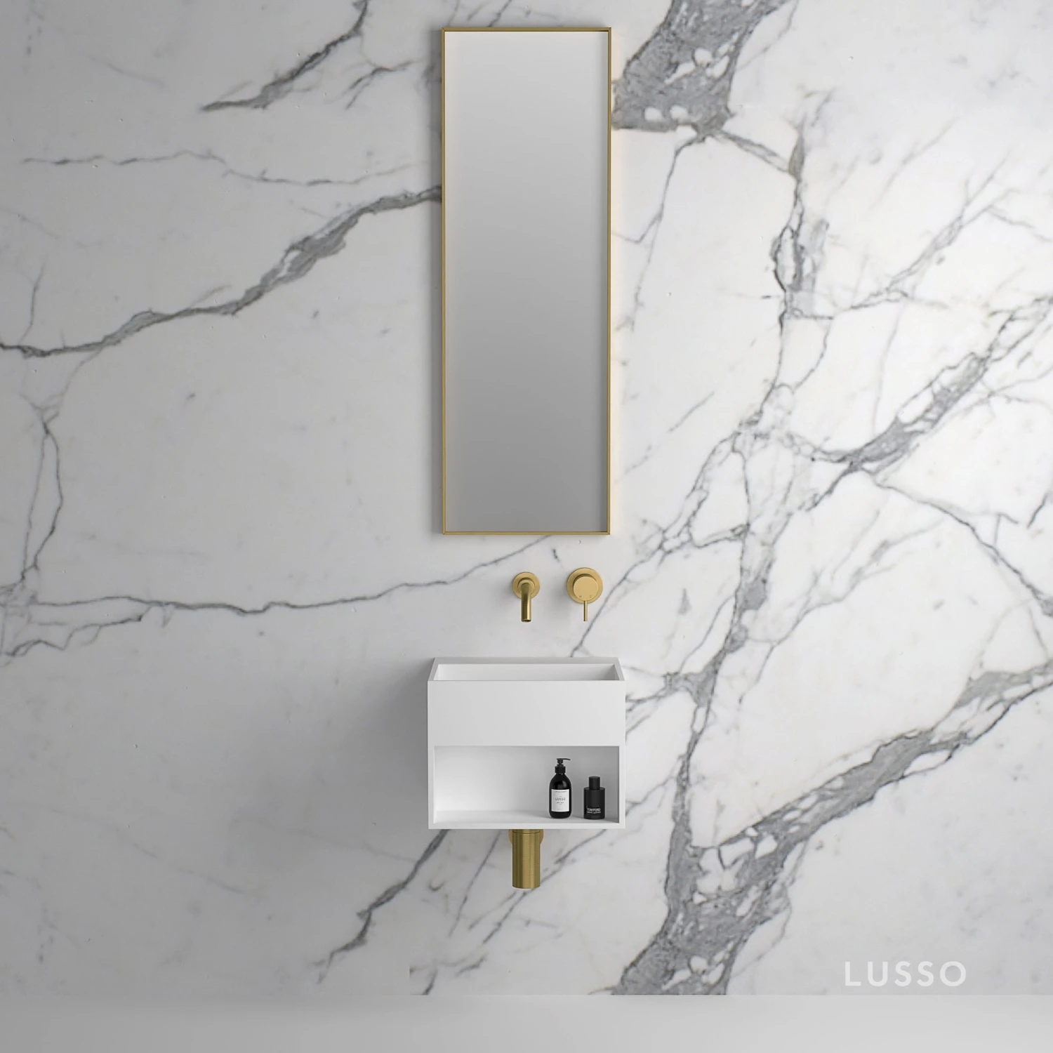 Moode Brushed Gold Mirror 300mm 1 Moode Brushed Gold Mirror 300mm