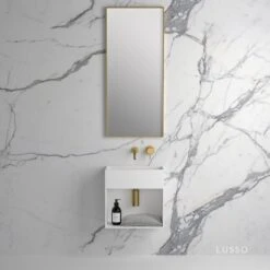 Moode Brushed Gold Mirror 400mm -Home Bathroom Shop moode brushed gold mirror 400mm p2457 15337 zoom