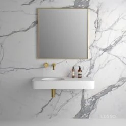 Moode Brushed Gold Mirror 700mm