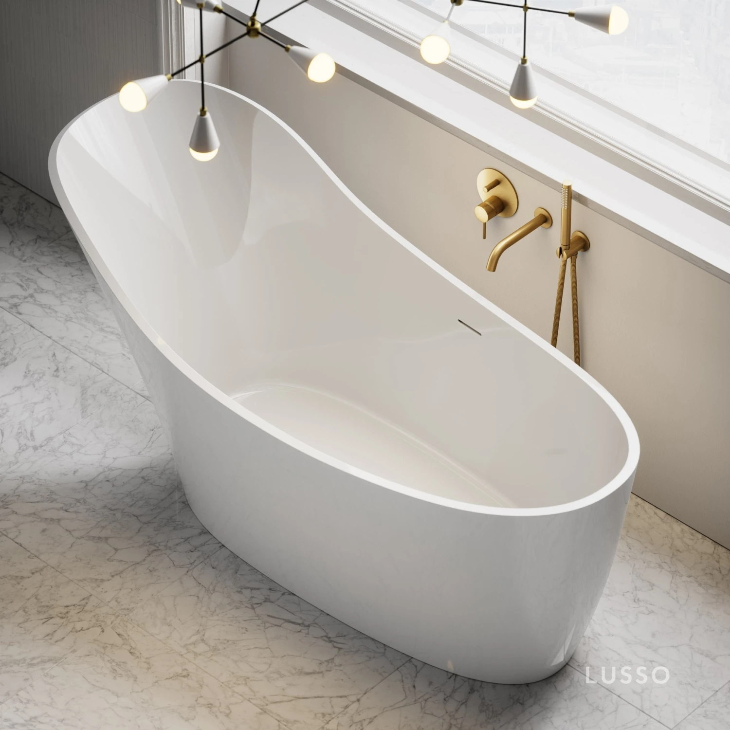Napoli Freestanding Stone Bath 1690mm 4 Napoli Freestanding Stone Bath 1690mm - Image 4
