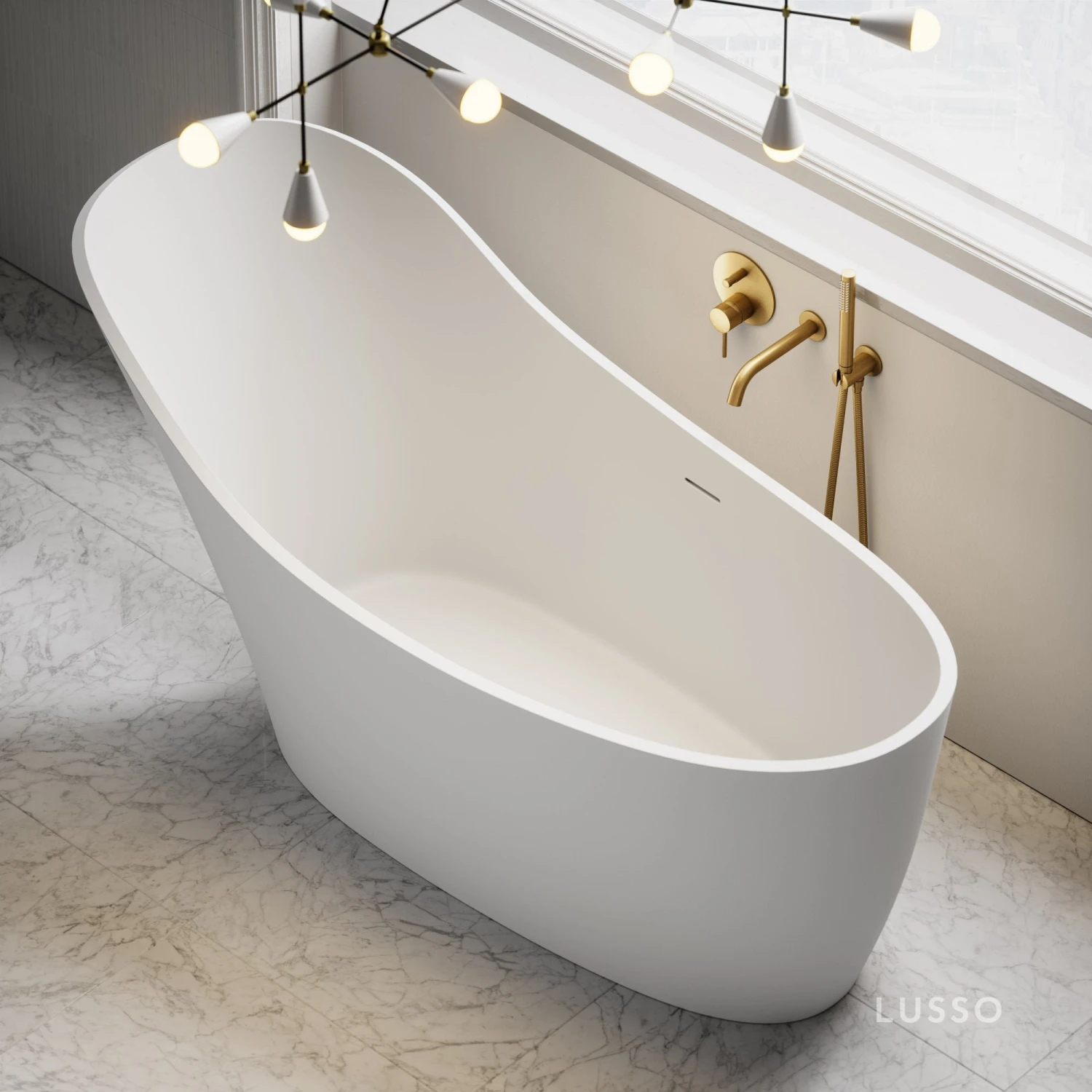 Napoli Freestanding Stone Bath 1690mm 2 Napoli Freestanding Stone Bath 1690mm - Image 2