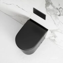 Nera Back To Wall Rimless Matte Black Toilet & Soft Close Seat -Home Bathroom Shop nera back to wall rimless matte black toilet soft close seat p4052 22462 zoom