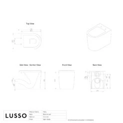 Nera Back To Wall Rimless Matte Black Toilet & Soft Close Seat -Home Bathroom Shop nera back to wall rimless matte black toilet soft close seat p4052 35521 zoom