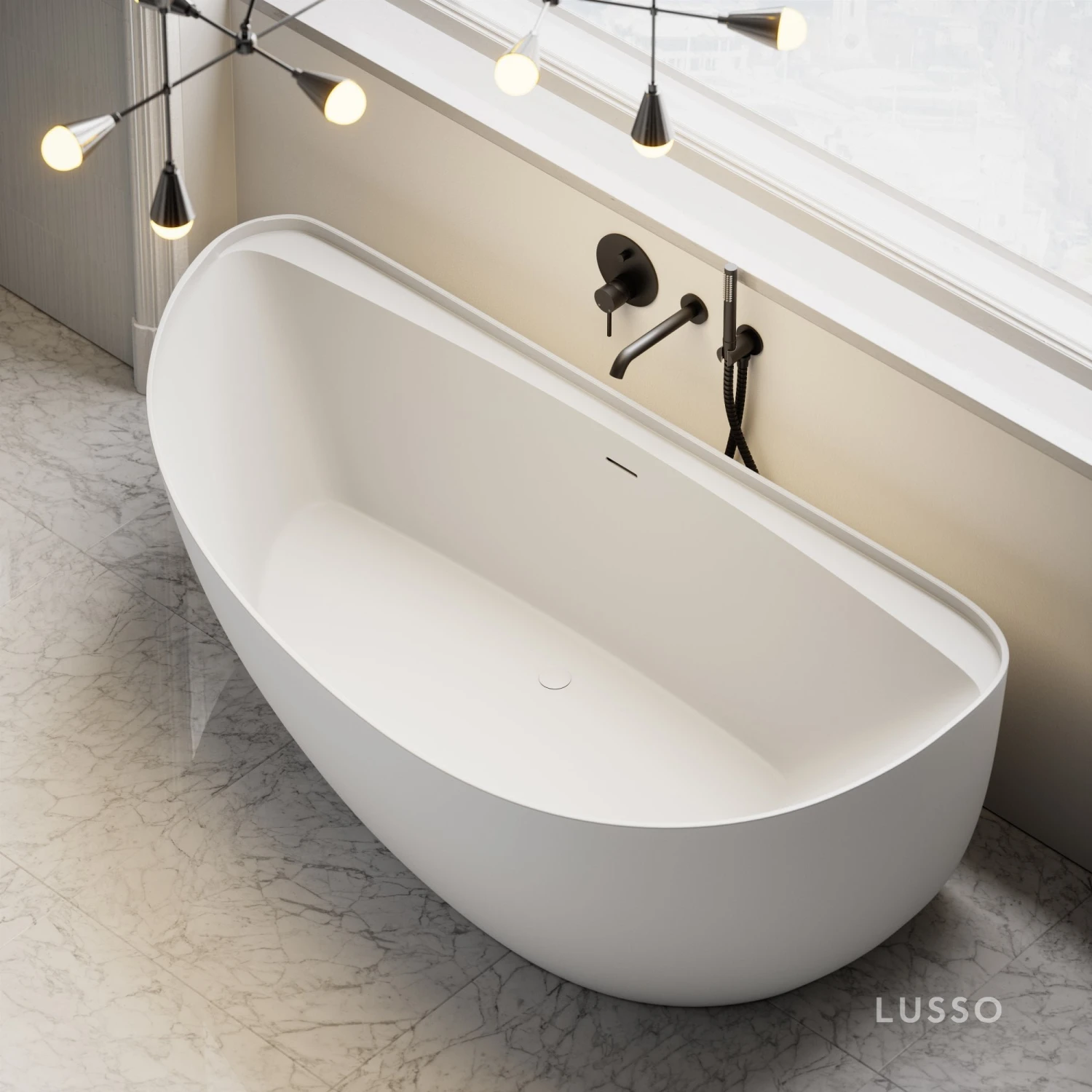 Nilo Freestanding Stone Bath 1700mm 2 Nilo Freestanding Stone Bath 1700mm - Image 2
