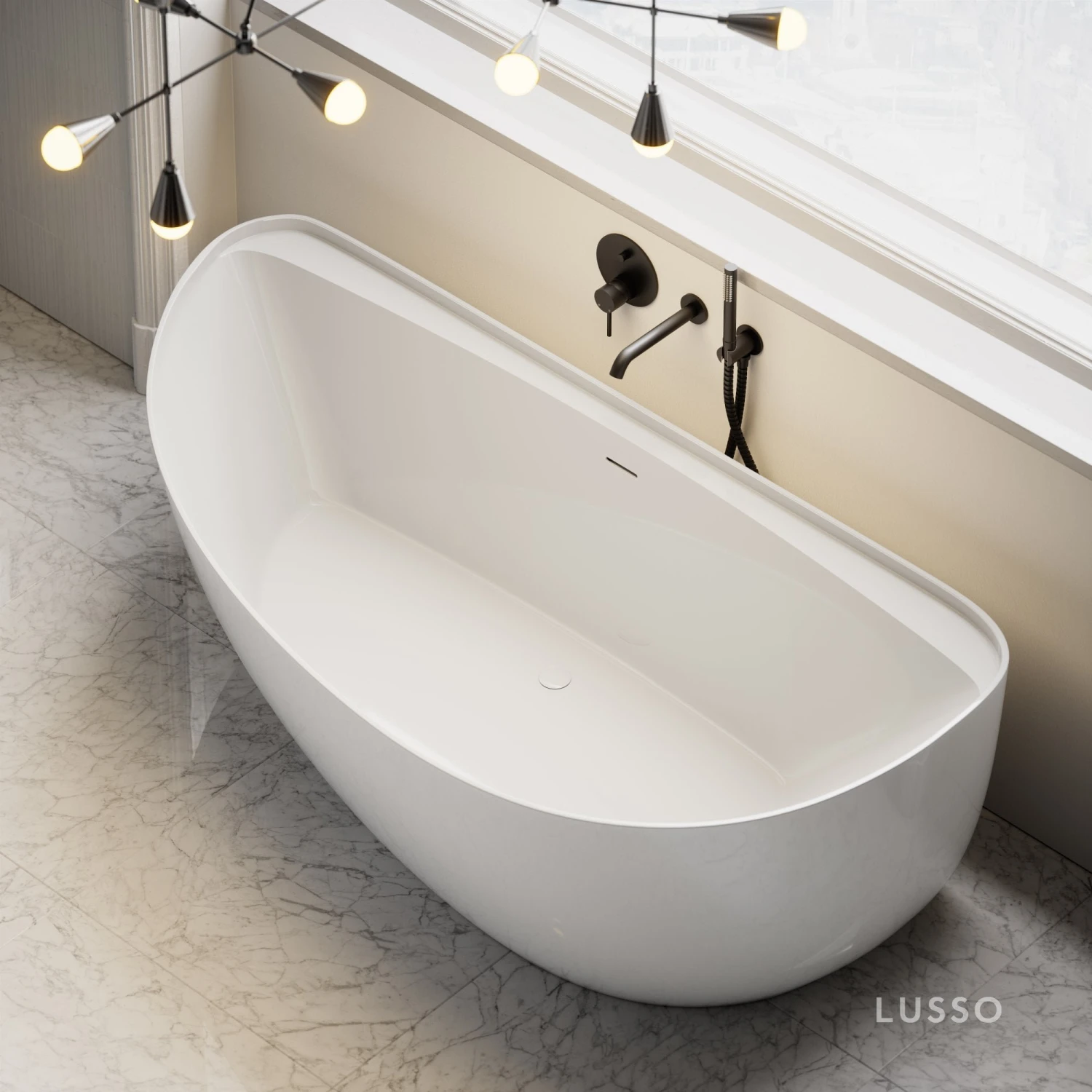Nilo Freestanding Stone Bath 1700mm 4 Nilo Freestanding Stone Bath 1700mm - Image 4