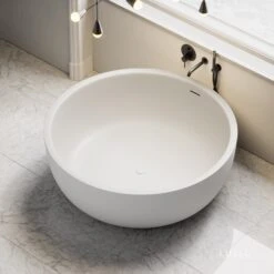 New Products -Home Bathroom Shop notion freestanding round stone bath 1350mm p30 17135 zoom