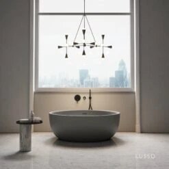 Notion Pebble Grey Freestanding Round Stone Bath 1350mm -Home Bathroom Shop notion pebble grey freestanding round stone bath 1350mm p2472 32598 zoom
