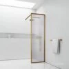 Opulence Reeded Glass Brushed Gold Shower Screen
