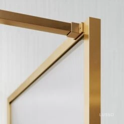 Opulence Reeded Glass Brushed Gold Shower Screen -Home Bathroom Shop opulence reeded glass brushed gold shower screen p2889 34831 zoom