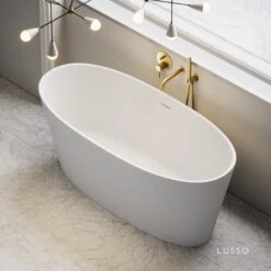 Home Bathroom Shop -Home Bathroom Shop oval freestanding stone bath 1580mm p26 17423 zoom