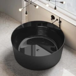Palais Round Matte Black Bath 1400mm