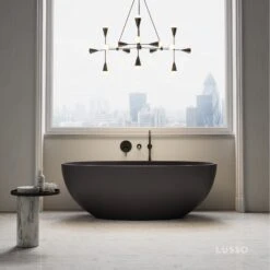 Picasso Charcoal Freestanding Stone Bath 1650mm