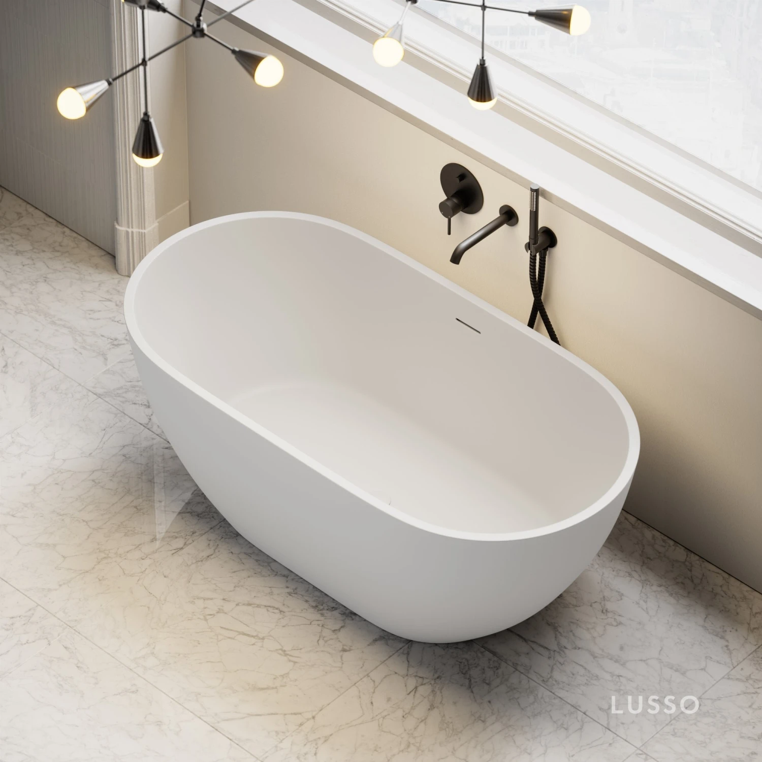 Picasso Compact Freestanding Stone Bath 1400mm 2 Picasso Compact Freestanding Stone Bath 1400mm - Image 2