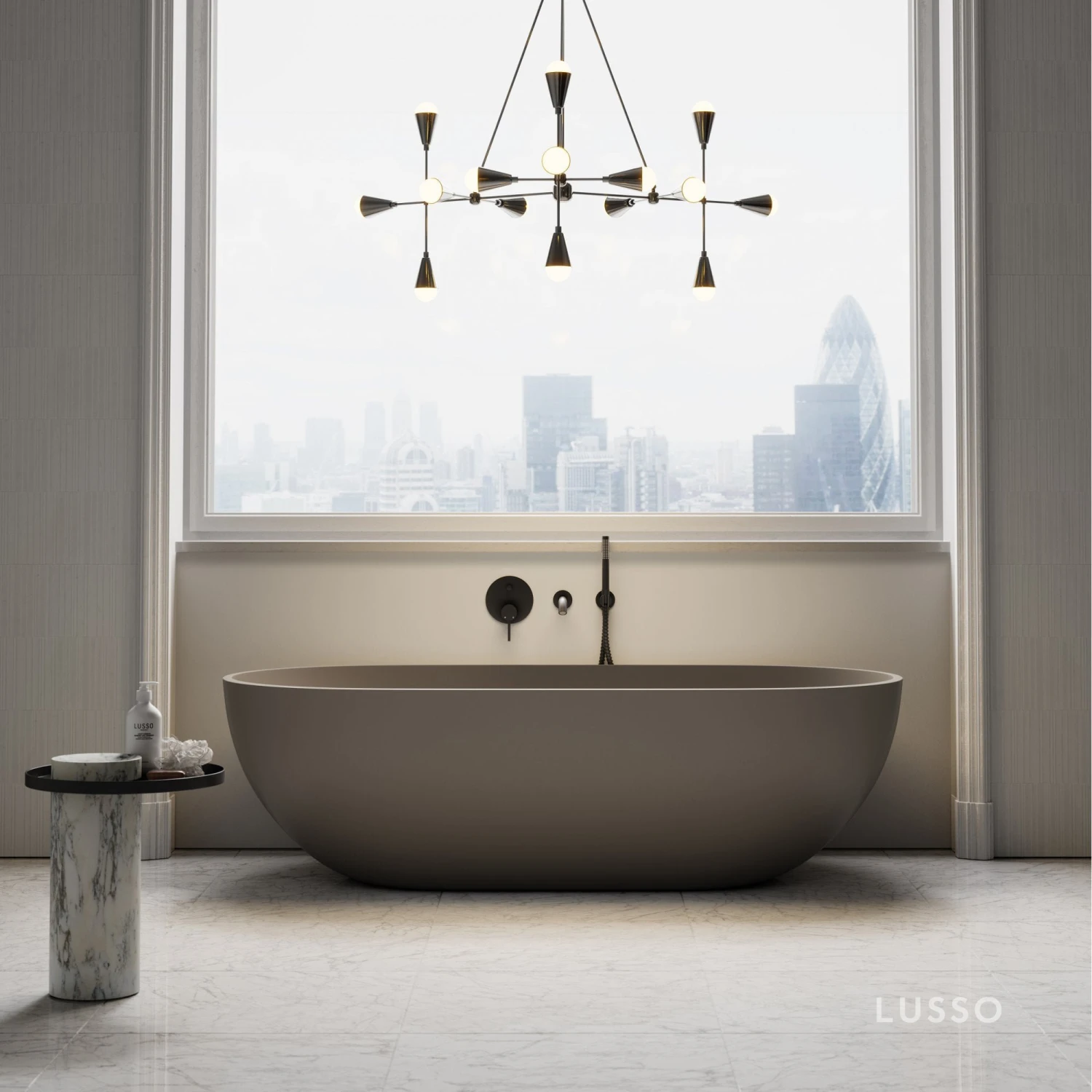 Picasso Grigio Earth Freestanding Stone Bath 1780mm 1 Picasso Grigio Earth Freestanding Stone Bath 1780mm