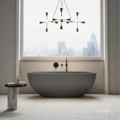 Picasso Pebble Grey Stone Freestanding Bath 1650mm