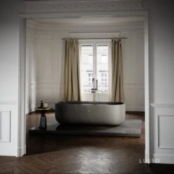 Pietra Grey Marble Designo Freestanding Stone Bath 1780mm