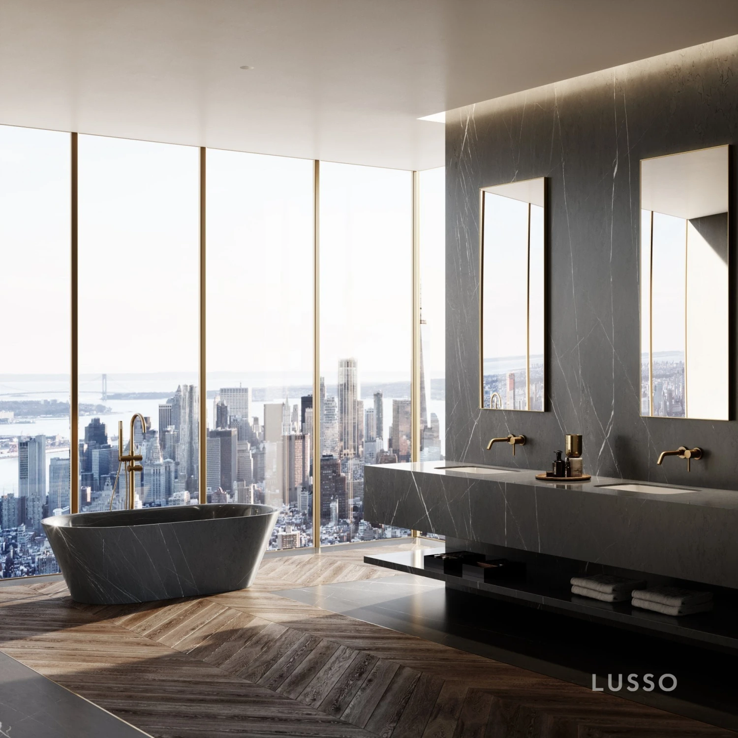 Pietra Grey Marble Muse Freestanding Stone Bath 1700mm 3 Pietra Grey Marble Muse Freestanding Stone Bath 1700mm - Image 3