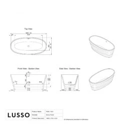 Polini Freestanding Stone Bath 1600mm -Home Bathroom Shop polini freestanding stone bath 1600mm p614 41633 zoom