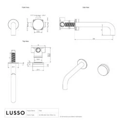 Porto Wall Mounted Basin Mixer Tap (Brushed Gold & Crema Marfil Marble) 7 Porto Wall Mounted Basin Mixer Tap (Brushed Gold & Crema Marfil Marble) -Home Bathroom Shop porto wall mounted basin mixer tap brushed gold crema marfil marble p3605 35823 zoom