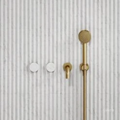 Porto Wall Mounted Bath Filler (Brushed Gold & Carrara Marble)