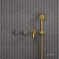 Porto Wall Mounted Bath Filler (Brushed Gold & Pietra Grey Marble)