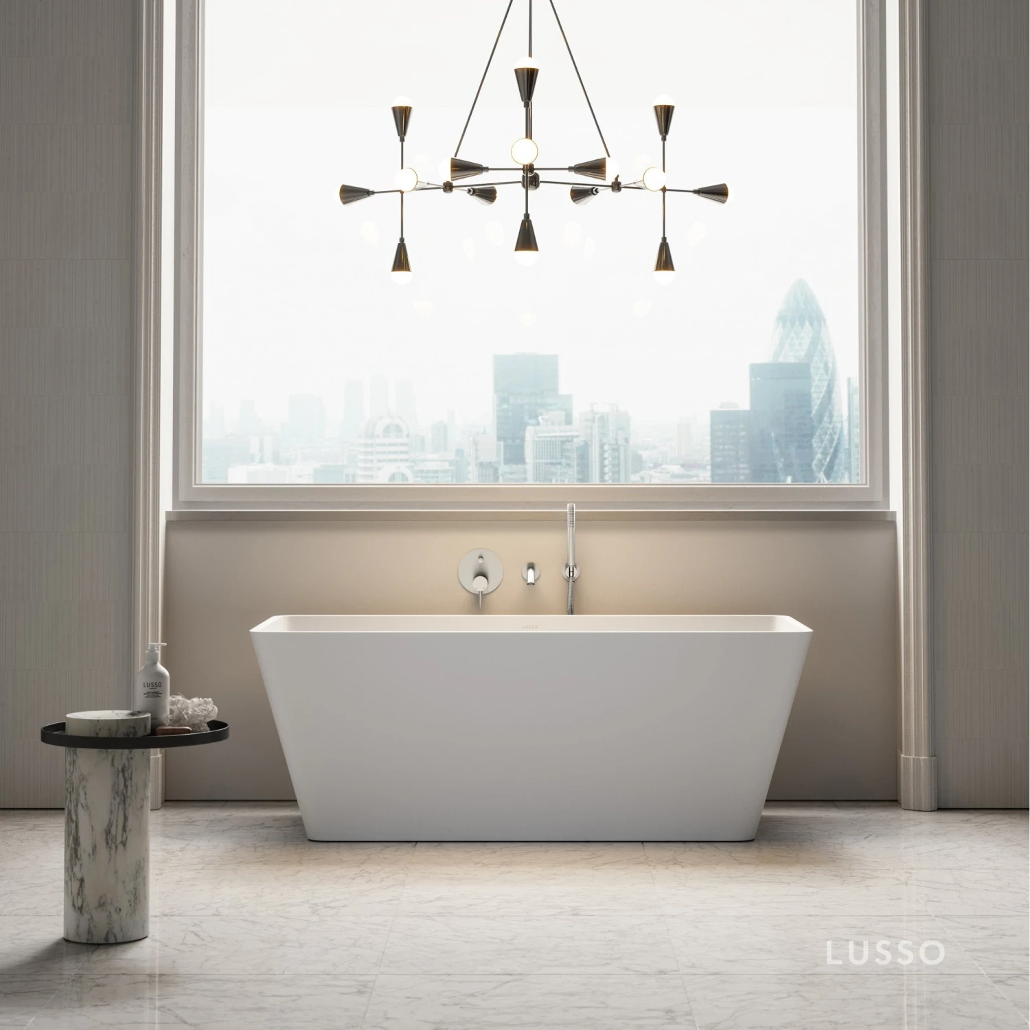 Quadrato Freestanding Stone Bath 1500mm 1 Quadrato Freestanding Stone Bath 1500mm