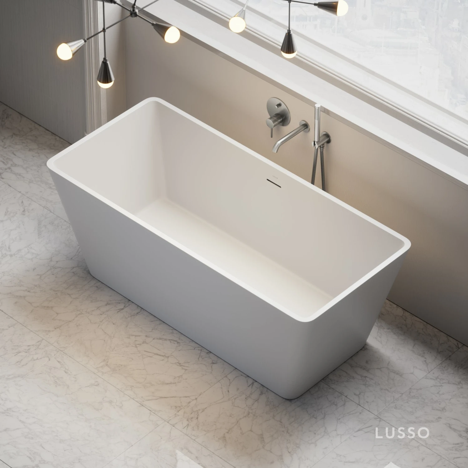 Quadrato Freestanding Stone Bath 1500mm 2 Quadrato Freestanding Stone Bath 1500mm - Image 2