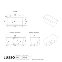 Quadrato Freestanding Stone Bath 1500mm 9 Quadrato Freestanding Stone Bath 1500mm -Home Bathroom Shop quadrato freestanding stone bath 1500mm p70 41660 zoom