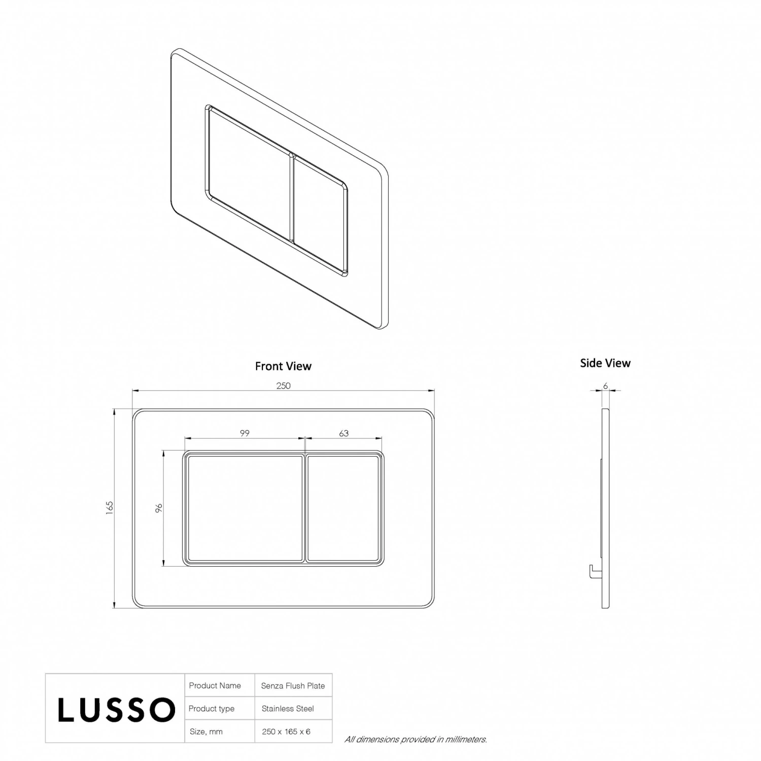 Senza Concealed Dual Flush Cistern & Frame With Flush Plate 9 Senza Concealed Dual Flush Cistern & Frame With Flush Plate - Image 9