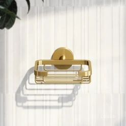 Small Shower Basket Brushed Gold