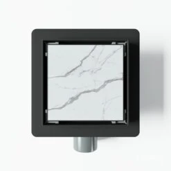 Square Matte Black Tileable Wet Room Waste Kit