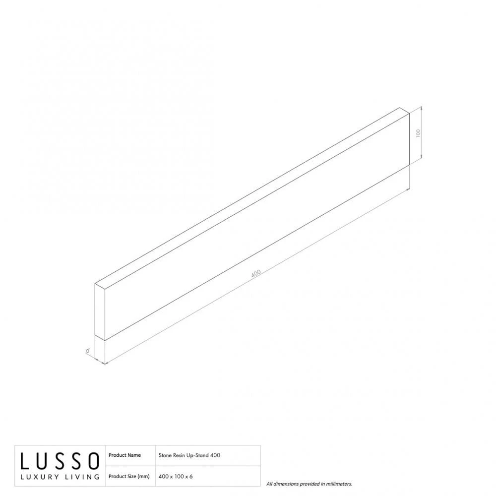 Stone Resin Upstand Splashback Matte 400mm 3 Stone Resin Upstand Splashback Matte 400mm - Image 3