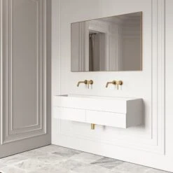 Thinn Double Vanity Unit With Stone Basin (Matte White 1200mm) 10 Thinn Double Vanity Unit With Stone Basin (Matte White 1200mm) -Home Bathroom Shop thinn double vanity unit with stone basin matte white 1200mm p2015 26044 zoom