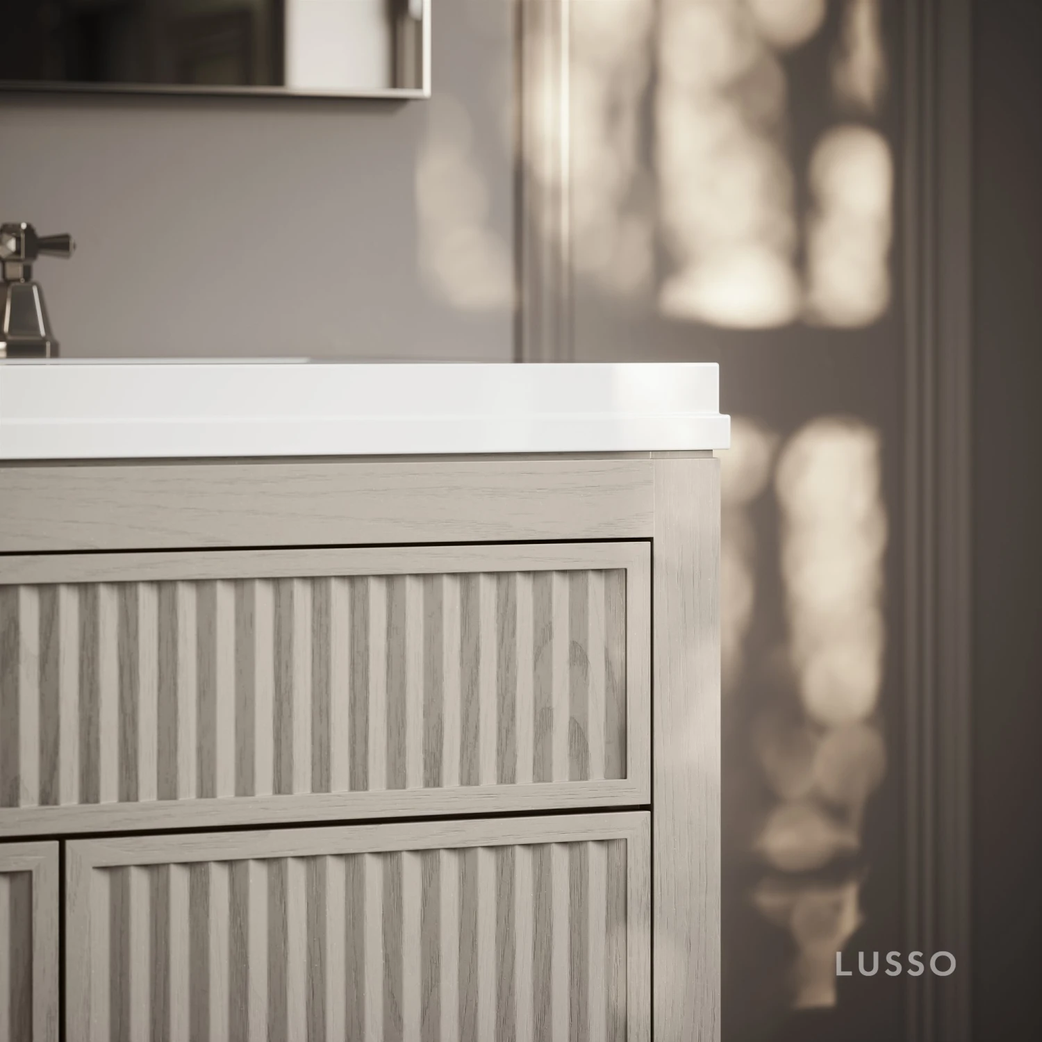 Tiffany Velvet Beige Wood Grain Double Vanity Unit 1200mm 6 Tiffany Velvet Beige Wood Grain Double Vanity Unit 1200mm - Image 6