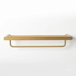 Towel Shelf With Rail Brushed Gold 600mm