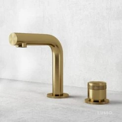 Urban Brushed Gold Deck Mounted Basin Mixer Tap