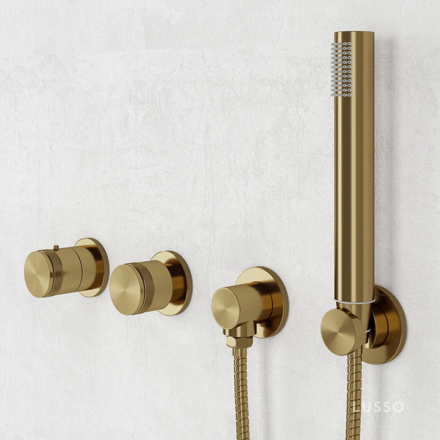 Urban Brushed Gold Thermostatic Shower With Handheld Shower 2 Urban Brushed Gold Thermostatic Shower With Handheld Shower - Image 2