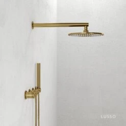 Urban Brushed Gold Thermostatic Shower With Handheld Shower 6 Urban Brushed Gold Thermostatic Shower With Handheld Shower -Home Bathroom Shop urban brushed gold thermostatic shower with handheld shower p6152 37872 zoom