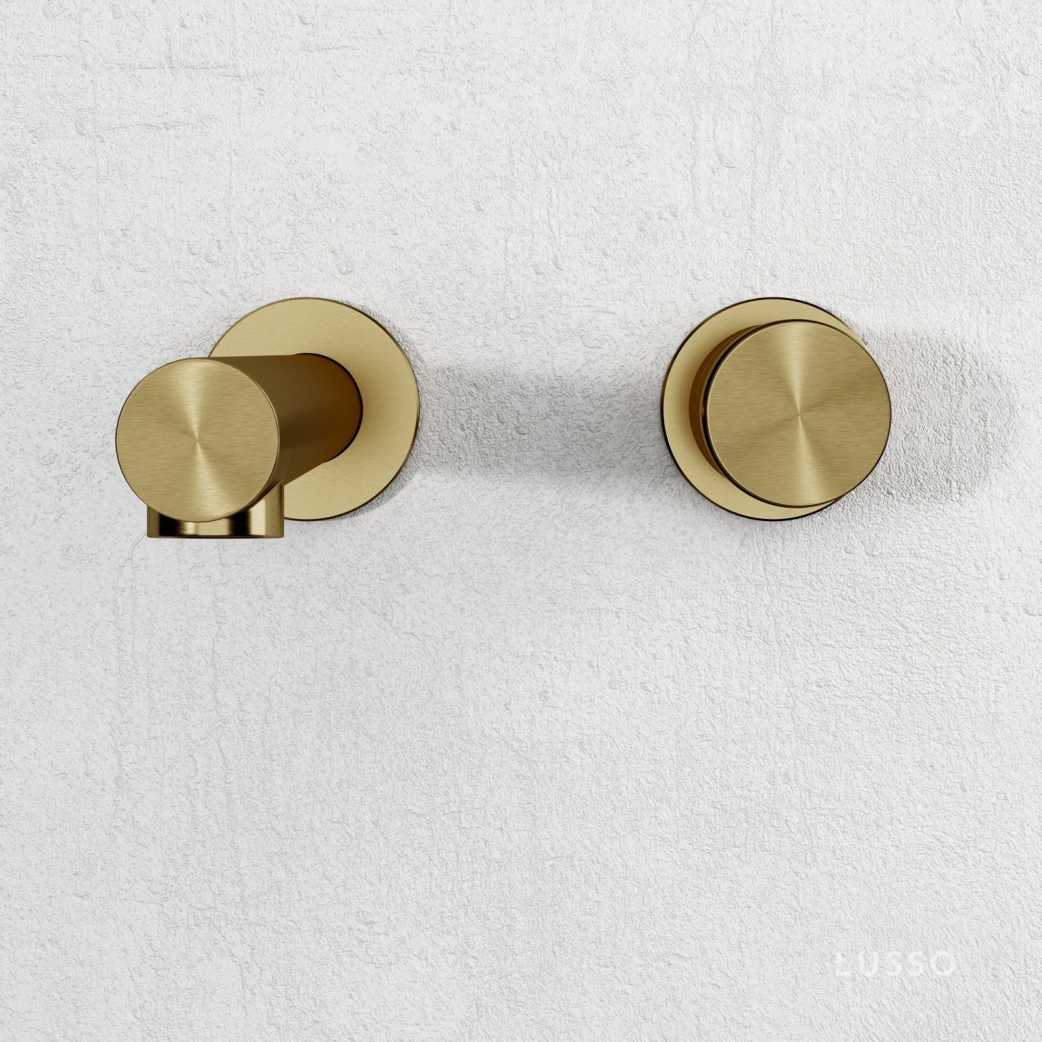 Urban Brushed Gold Wall Mounted Basin Mixer Tap 3 Urban Brushed Gold Wall Mounted Basin Mixer Tap - Image 3