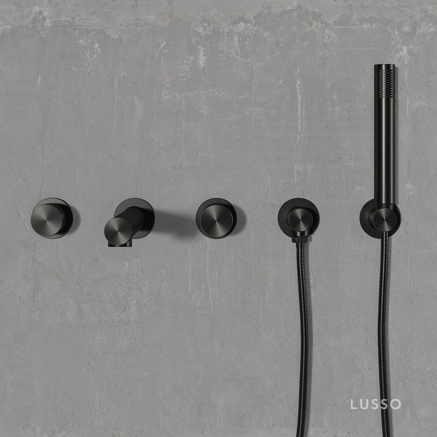 Urban Gunmetal Wall Mounted Bath Mixer Shower Tap 3 Urban Gunmetal Wall Mounted Bath Mixer Shower Tap - Image 3