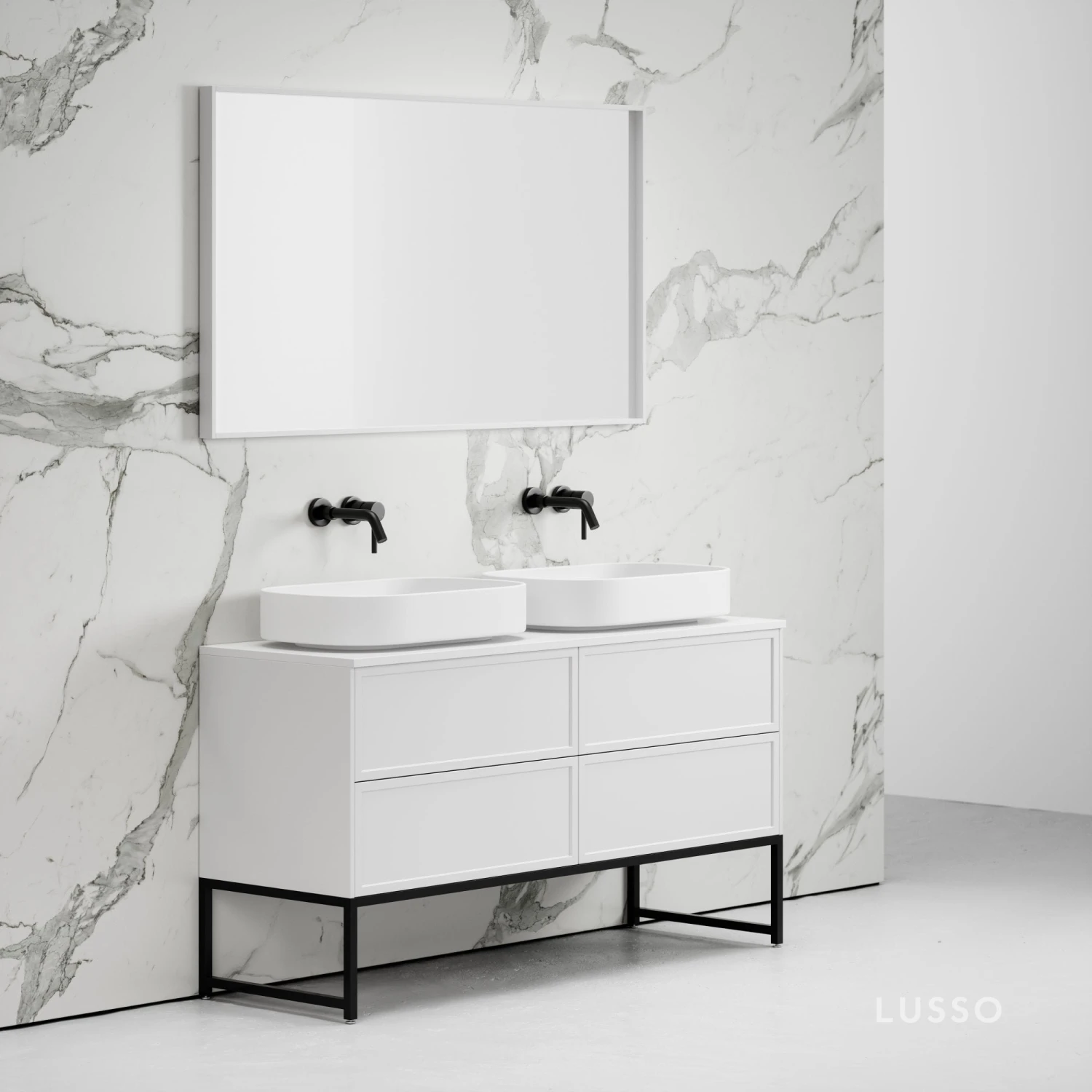 Vanita Freestanding Bathroom Vanity Matte White 1400mm 4 Vanita Freestanding Bathroom Vanity Matte White 1400mm - Image 4