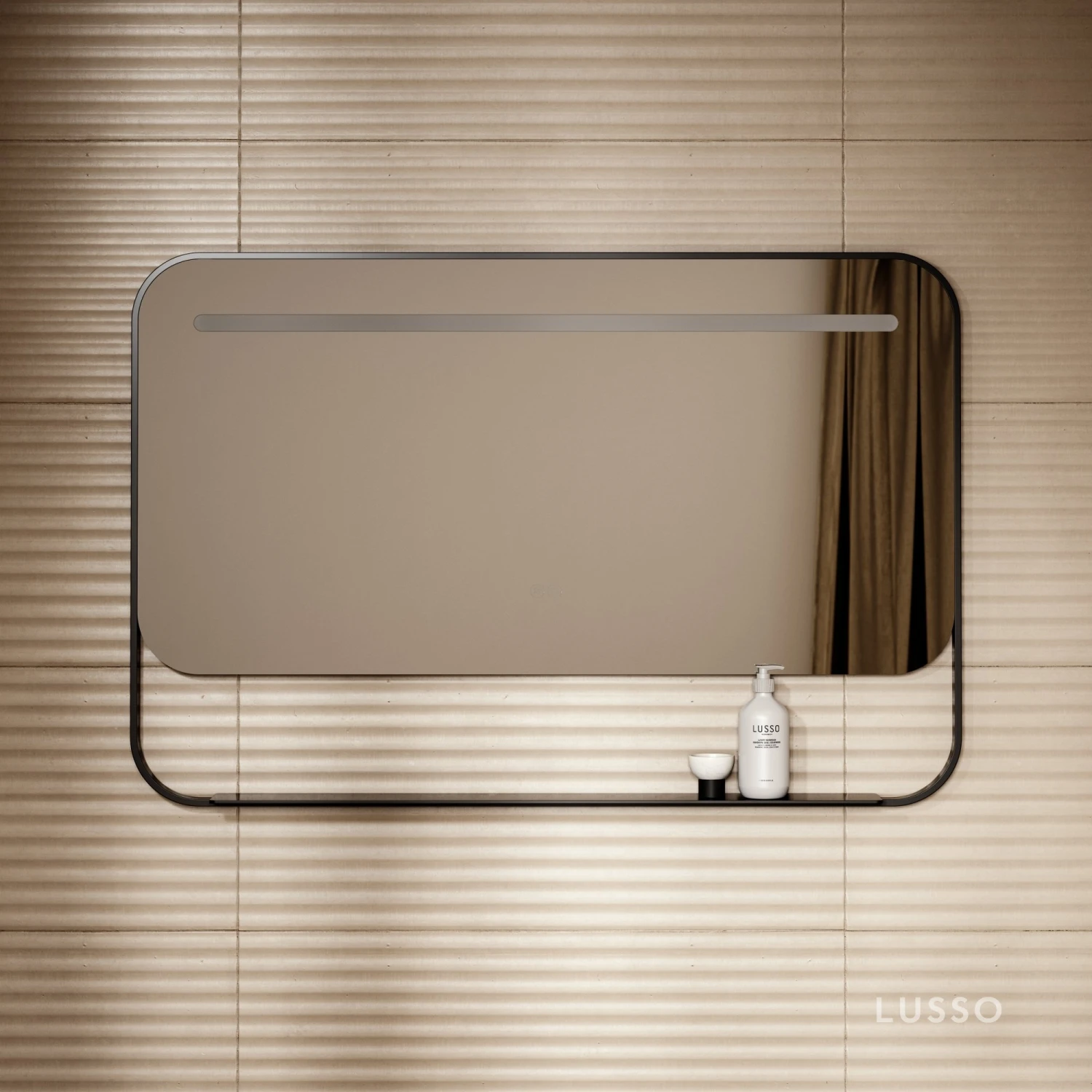 Vario Matte Black Mirror With Natural White LED Light And Demister 1200mm 2 Vario Matte Black Mirror With Natural White LED Light And Demister 1200mm - Image 2
