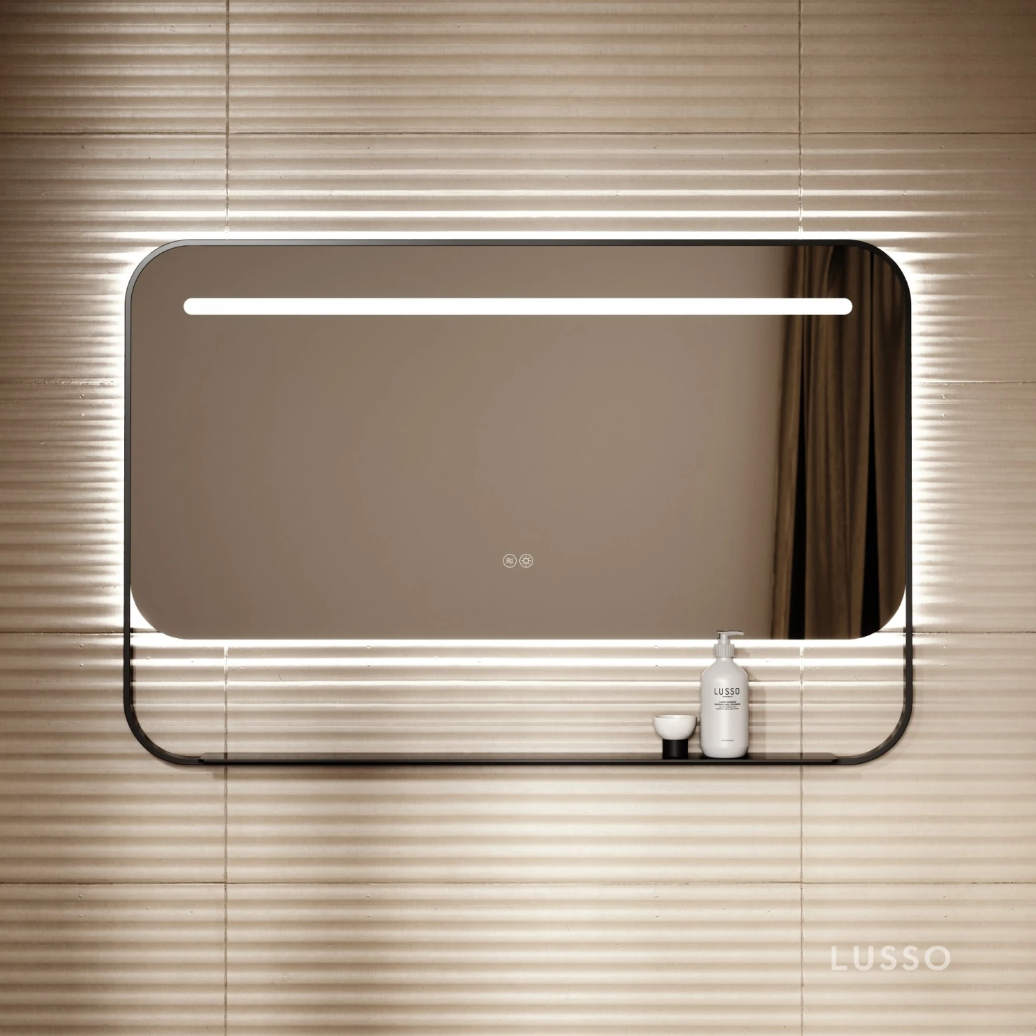 Vario Matte Black Mirror With Natural White LED Light And Demister 1200mm 3 Vario Matte Black Mirror With Natural White LED Light And Demister 1200mm - Image 3